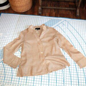 Jones New York Beige Silk Blouse, 12